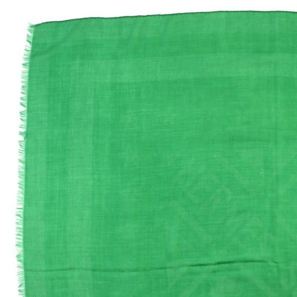 Hermes Sellier Cashmere Silk Fringe Large Shawl Scarf Green With Box Made In - Picture 3 of 10